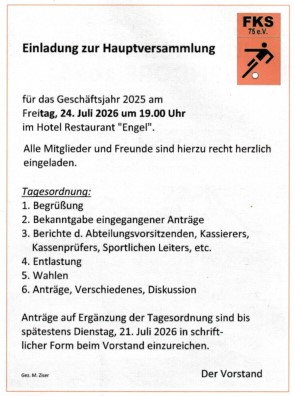 Einladung HV 2025