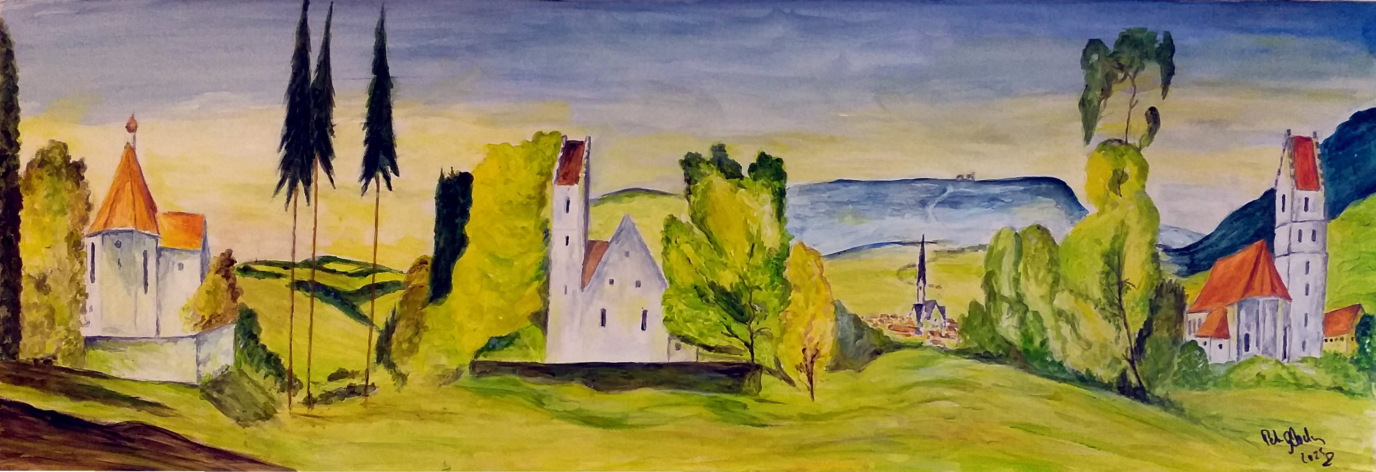 Bild  gemalt in Acryl - grsse 120x40  -  Preis: 150 €